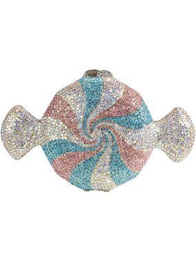 Glamorous Candy Shape Clutch Purse | Shiny Crystal Evening Bag for Prom